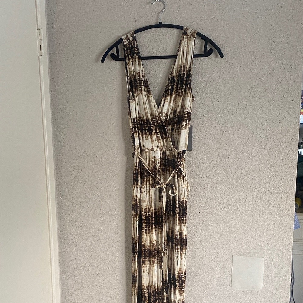 Tart Collections Brown and Cream Jumpsuit - Picture 2 of 8
